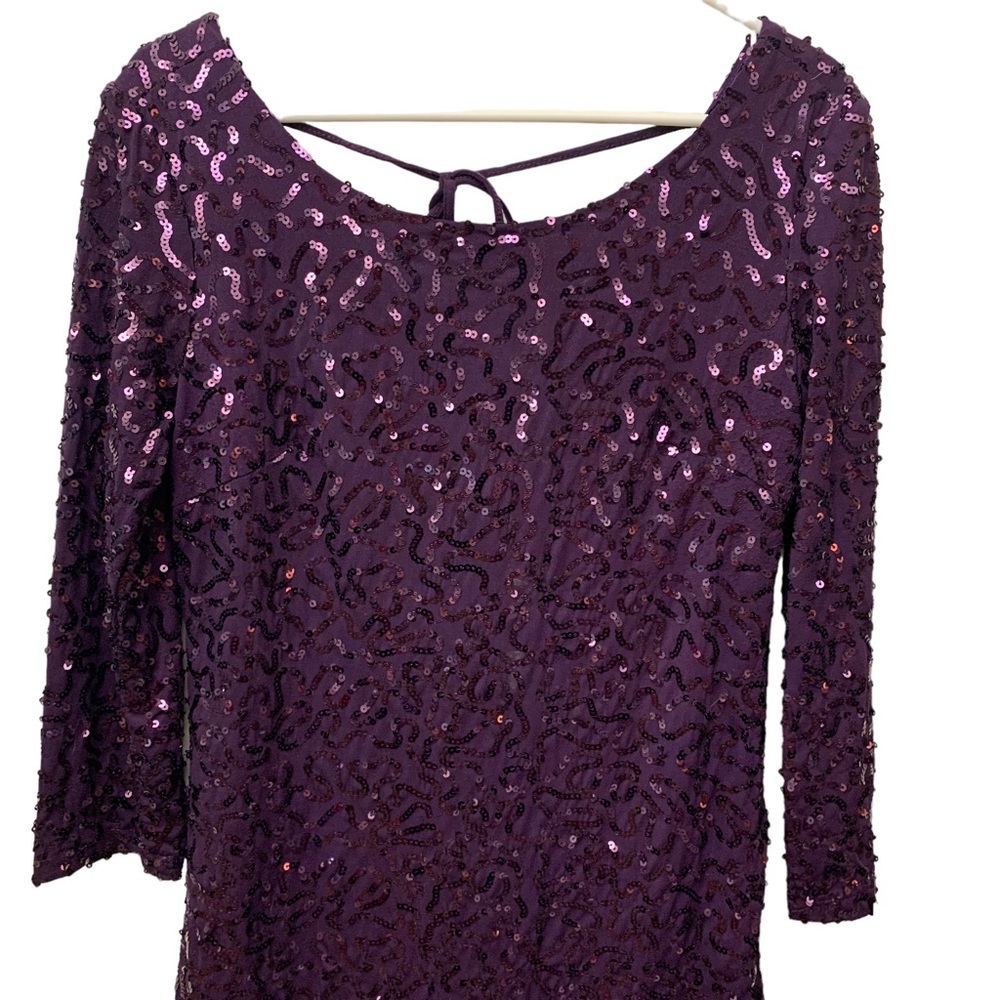 Forever 21 Plum Sequin Dress Open Back Bodycon Party Holiday Dress